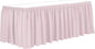 Ultimate Textile Pleat Polyester Fabric Table Skirt - Machine Washable Flame Resistant with Clips for Events, Weddings & Trade Shows, Cut & Sewn in Paterson, NJ - Ice Pink, 7' Shirred Pleat