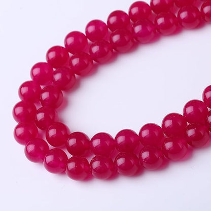 Rose Carnelian Stone Beads Gemstone Round Crystal Energy Jade Beads Stone Beads for Jewelry Making DIY Bracelet Necklace Jewelry Making 1 Strand 15.5inch 35PCS 10MM