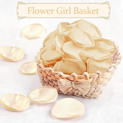 300pcs Cream Rose Silk Petals for Wedding, Bridal Shower Decor, Flower Girl Basket, Table Centerpieces, and Romantic Night Scatter