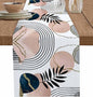 Modern Boho Cotton Linen Table Runner for Dining Kitchen, Wedding Outdoor Party Tablerunners Decoration, Abstract Bohemian Tropical Palm Leaf Dresser Scarf Coffee Tablecloth Runners 13x90 Inches