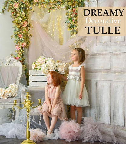 Baby Blue Tulle Fabric Roll, 54" x 40 Yards (120FT) Tulle for Wedding Decoration DIY Tutu Party Backdrop Baby Shower Table Skirts Gift Wrapping