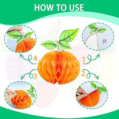 Gyufise 6Pcs Fruit Honeycomb Centerpieces Hawaiian Summer Fruit Table Toppers Tropical Fruit Party Decorations Pineapple Strawberry Grape for Hawaiian Luau Fruit Themed Party