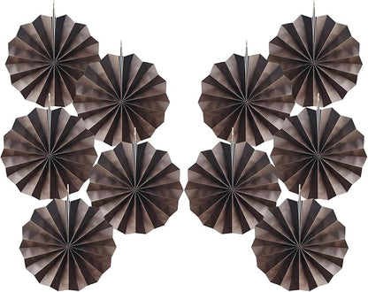 Coffee Party Decorations,Coffee Birthday Decorations,Party Events Accessories,Coffee Themed Party Decorations,Coffee Party,Friends Themed Party 8in Hanging Paper Fans 30 Color DIY Set(Coffee))