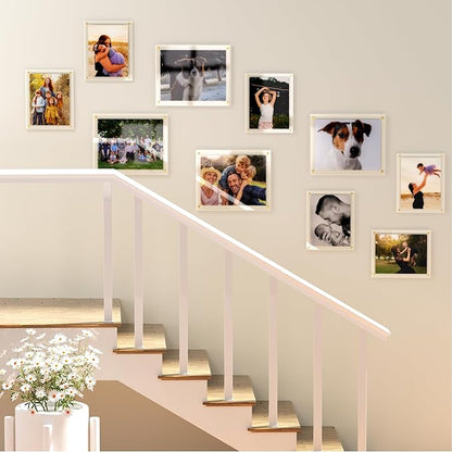 Acrylic Picture Frame for Wall, Clear Diploma Frame, No Drill Floating Frameless Photo Frame for Diploma Certificate Degree Document & Artworks Display, Graduation Gift for Students (1 Pack, 8.5X11 Straight edge)