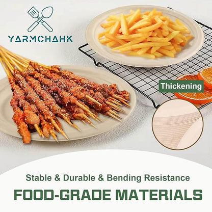 Disposable Paper Plates, 6 inch Heavy Duty Paper Plate, Soak and Cut Proof, Natural Biodegradable Bagasse Plates for Microwave, Dinner, Party, Picnic,50 Pack