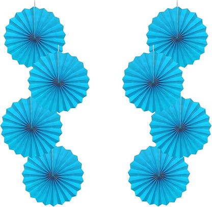 Blue Hanging Paper Fans,Blueaccessories Paper Decorations for Party,Blue Harmony Classroom Decorations,Party Decorations for Boys 12in Hanging Paper Fans 30 Color DIY Set (Sky Blue)