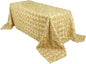 Efavormart 90"x132" Wholesale Rectangle Table Cover Champagne Grandiose Rosette 3D Satin Tablecloth for Wedding Party Event