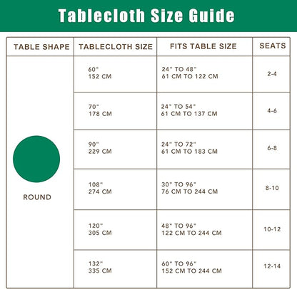 Biscaynebay Textured Fabric Round Tablecloths 90", Silver Grey Water Resistant Table Cloths Circle Folding Table Covers Linen for Dining, Kitchen, Wedding & Parties etc.