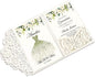 DORIS HOME 50pcs Laser Cut Quinceanera Invitations Green and Ivory White, 4.7x7.1 Blank Quince Invitations for 15th Birthday, Invitation cards for Sweet 16 with Envelopes