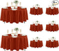 Fitable 8 Pack Round Tablecloths: Stain Resistant Wrinkle Free Fall Table Clothes, Washable Reusable Polyester Table Covers for Wedding Thanksgiving Party Birthday Banquet Reception(Rust, 84 Inch)