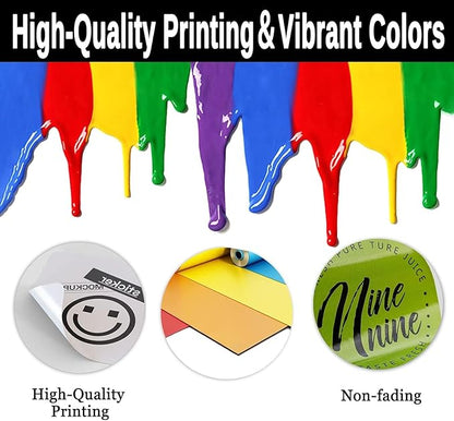 Custom Stickers for Weddings, Birthdays & Businesses - Personalized Labels with Your Logo - Waterproof, Fade and Heat Resistant - Pack of 100-1000 (Wreath V, 2 Inch)