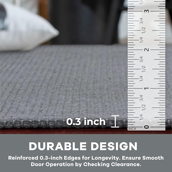KOZYFLY Washable Runner Rug 3x12 ft Hallway Kitchen Runner Rugs with Rubber Backing Bobo Non Slip Entryway Runner Indoor, Long Carpet Runners for Hall Kitchen Entryway, Grey