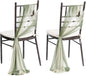Ling's moment Wedding Chair Sashes Cover Aisle Decorations Draping Fabric Wrinkle-Free with Tie 16 Pcs Sage & Milky Green for Party Ceremony Reception Floral Arrangement Banquet Outdoor Decor