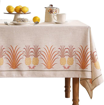 patdrea Designer Small Square Tablecloth,Pineapple Pattern Linen Tropical Style Tablecloths,Fall Table Cover Cloth Decor for Kitchen Dining Christmas,Tea Party,Thanksgiving,55"x55"-Pineapple B