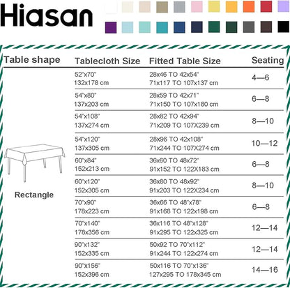 Hiasan Burgundy Tablecloth for Rectangle Tables - Waterproof, Spillproof & Wrinkle Resistant Washable Polyester Table Cloth for Dining/Party/Outdoor Picnic， 70 x 140 inch
