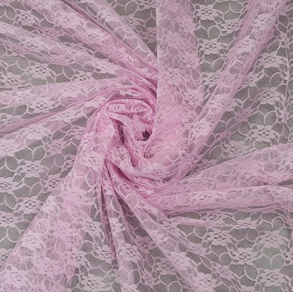 MDS Pack of 10 Wedding 12 x 108 inches Lace Table Runner for Wedding, Decorations for Birthday Parties, Banquets, Graduations, Engagements, and Runners fit Rectangle, Round Table- Blush Pink