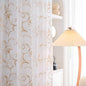 White Sheer Curtains 84 Inches Long, Rod Pocket Sheer Drapes for Living room, Bedroom, 2 Panels, 52"x84", Vintage Beige Floral Patterned Boho Window Curtains for Yard, Patio, Villa, Parlor.