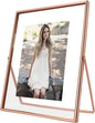 Rose Gold Floating Frame, 8"x10", Vertical, For Picture 7x9, 6x8, 5x7, Tabletop Shelf Photo Frame For Lady or Girl, Classy Gift For Anniversary, Wedding, or Birthday