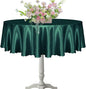 KKJIAF 1 Pack 60 Inch / 5ft Round Table Cloth, Hunter Green Overlay Round Satin Table Cover, Silky Satin Dining Tablecloths for Wedding Buffet Parties Banquet Decoration