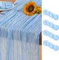 Baby Blue Cheesecloth Table Runner 4 Pack Fall Table Runners Boho Gauze 120 Inches Light Blue Cheese Cloth Fall Table Decorations for Thanksgiving Wedding Bridal Baby Boy Shower Party