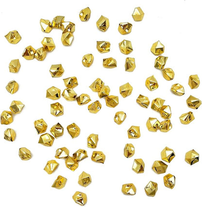 Fake Crushed Ice Cubes, Vase Fillers, 650 Pcs Golden Reusable Artificial Ice Cubes for Wedding Decor