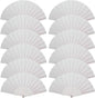 12 Pack Handheld Fan,Folding Hand Glitter Fan with Shining Transparent Fan Rib – Ideal for Wedding, Church, Festival, Dance, Tea Party, Club, and EDM Accessories, White