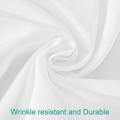 EMART Round Tablecloth White (6 Pack) 120 inch Circular Polyester Table Cover for Wedding Decor, Birthday Party, Banquet and Formal Events