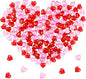 Fangoo 110 Pieces Red Pink Acrylic Heart Gems for Valentine's Day Decor Heart Rocks Vase Filler Table Scatter for DIY Crafts Engagement Wedding Anniversary Home Decoration