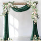 Socomi Wedding Arch Draping Fabric 3 Panels 29" x 19Ft Emerald Green Sheer Chiffon Curtain Drapes 6 Yards for Wedding Ceremony Birthday Party Decoration