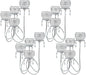4 Arms Crystal Candelabra Tealight Holder - Tall 15.7 Inch Elegant Centerpiece with Crystal Pendant Bowls & Artistic Metal Stand for Wedding, Dining Table, Home Decor (4, Silver)