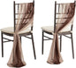 Ling's moment Wedding Chiffon Chair Sashes Cover Aisle Decorations Draping Fabric Wrinkle-Free with Tie 16 Pcs Cappuccino & Brown for Party Ceremony Reception Floral Arrangement Banquet Outdoor Decor