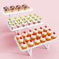 3 Pieces Cupcake Stand Holder, White Acrylic Dessert Table Display Set with Iron Support Legs for Birthday Candy Bar Décor Weddings, Parties Events