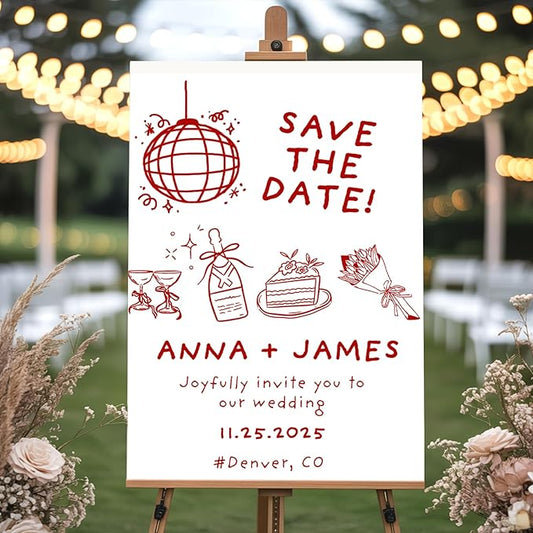 Personalized Funny Wedding Welcome Sign for Weddings, Bridal Party, Engagement, Custom Wedding Plaque for Bride & Groom, Welcome Board Reception Sign, Corrugated Plastic H Stake