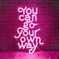 You Can Go Your Own Way Neon Sign,Neon Signs for Wall Decor,Motivational Pink LED Wall Light for Girls Bedroom,Teen Room,Dorm Decor,Neon Aesthetic Sign,Gift for Girls,USB Powerd Dimmer Switch