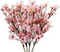 Uieke 4Pcs Artificial Cherry Blossom Flower, Silk Peach Flowers Fake Plants Arrangement for DIY Garden Home Wedding Party Decor Pink