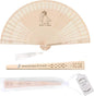 100 PCS Custom Fans Personalized Folding Fans for Line Dancing Wooden Hand Fan Wedding Favors Bulk Fans for Guests Party Event Use (Style08)