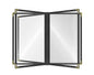 Goodsmart Restaurant Menu Covers – 25 Pack Black 10-View 8.5" x 14" Cafe Menu Holders, Side-Loading Vinyl Covers with Clear Sleeves, Plastic & Leather-Style Menu Covers with Gold Corners