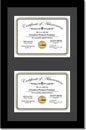 Creative Picture Frames 14X24Bk-B Black Vertical Double Diploma Frame With 2 Opening Black Mat, Holds 2-10X12-Inch Documents With Wall Hanger