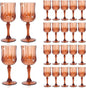 24 Pcs Plastic Rose Gold Stemmed Wine Glasses, 7oz, Unbreakable, BPA-free, Dishwasher Safe, Perfect for Weddings, Parties, and Everyday Use