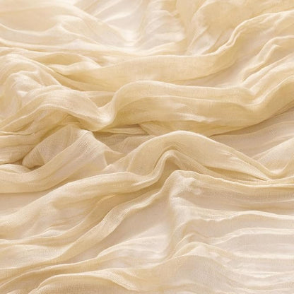 6Pcs Shallow Khaki Cheesecloth Table Runner 120 Inch10FT Champagne Rustic Boho Cheesecloth Table Runnerfor Wedding Party Baby Shower Birthday Home Decor Holiday Decorations