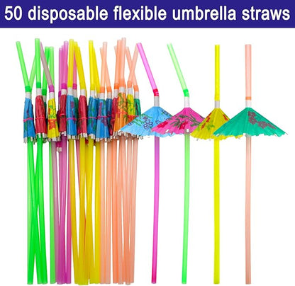 BLUE TOP Cocktail Picks&Umbrella Drink Straws Set-400pcs 4Inch Frill Picks+50pcs 9.5 Inch Drink Straw Umbrella,Cocktail Toothpicks & Straws for Fruit,Appetizers,Club Sandwiches,Drinks.