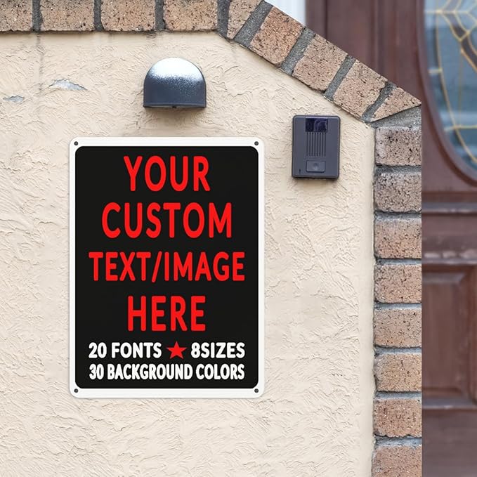 Custom Sign Personalized Custom Metal Sign, Customize For Office, Business, Workplace, Office, Home, Delivery Signs 12x17