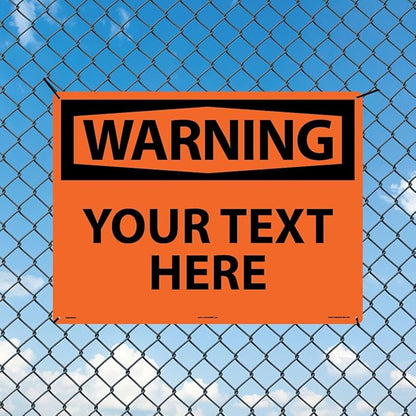 Custom OSHA Style Warning Sign 18" x 24" Aluminum Sign, Customizable "Your Text Here", by AccuformNMC Made in USA