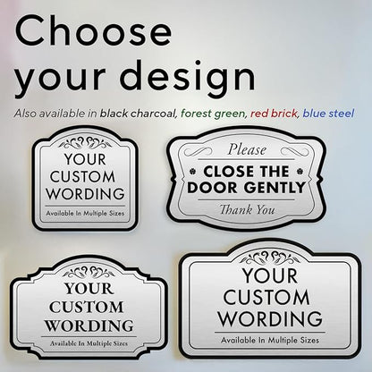 Custom Decorative Outdoor Signs, Personalized Aluminum, Customized Driveway Sign, Waterproof, Made in USA, Metallic Silver 30x24 In
