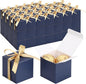 EUSOAR Favor Boxes, 120pcs 2x2x2 Inches Royal Blue Small Treat Boxes Mini Cookies Container with Gold Ribbon, Paper Cube Macaron Candy Box Soap Storage for Wedding Birthday Party DIY Supplies