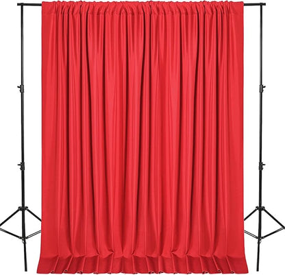 DWCN 10x8 FT Red Backdrop Curtains for Parties, Photography Backdrop Drapes with Rod Pockets for Wedding Decorations Stage Birthday Family Gatherings, 2 Panels 5ft x 8ft