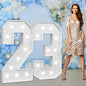 Marquee Numbers Large 23rd-Birthday Decorations: 4ft Light Up Number Party Decor 32 Year Old Women And Men 32th Birthday Decoration Backdrop Anniversary Cardboard Big Mosaic Balloon Frame Number 23