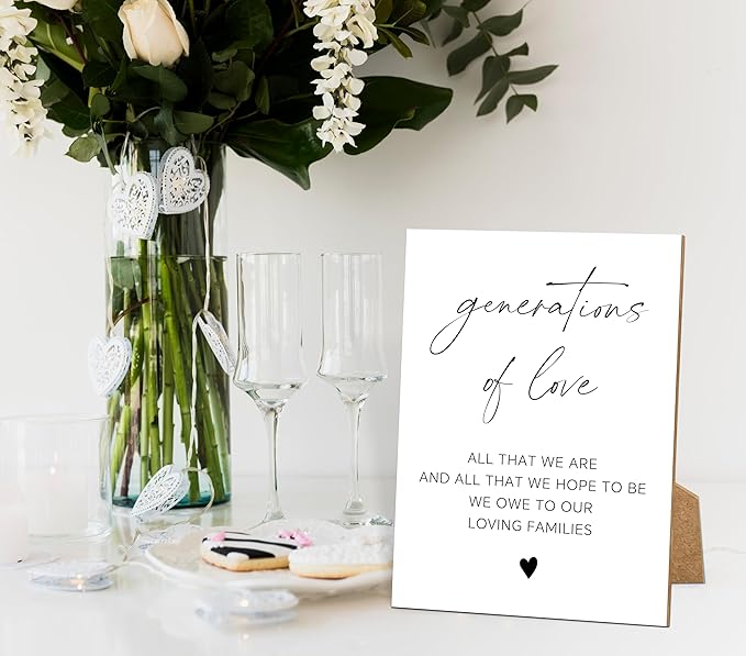Wedding Signs for Reception, 8x11 White Minimalist Style Love Signs for Wedding, Memorial Table Sign for Wedding, Wedding Shower Decor, Wedding Table Decor, Wedding Reception Decor-15