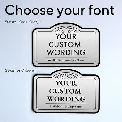 Custom Decorative Outdoor Metal Sign - Personalized Aluminum, Driveway Sign - Waterproof, Made in USA - Metallic Silver, 42x28 In