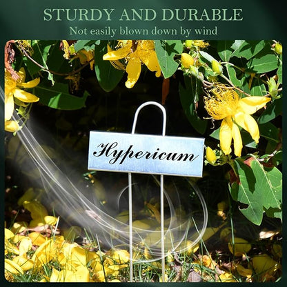 30 Pack Metal Plant Labels for Outdoor Garden Waterproof Plant Markers, Labels Garden Markers for Seedlings Herbs Vegetable Greenhouse Gifts, with Pen